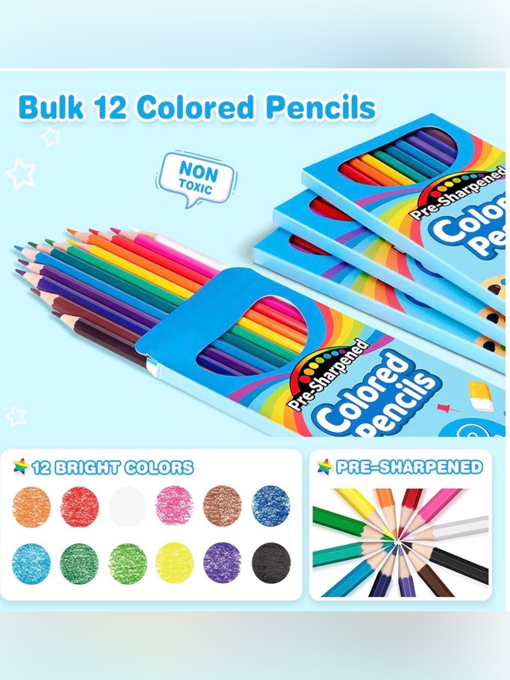 Adult Coloring Book - Multicolor Floral Design & Box of Colored Pencils NEW - Picture 3 of 3